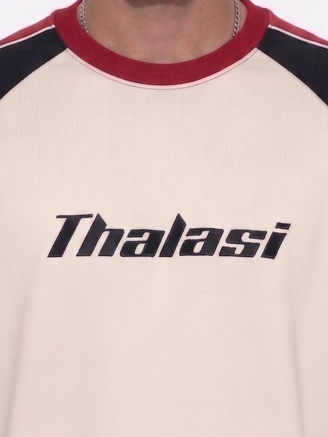 THALASI Men Black Round Neck T-Shirt - Image 3