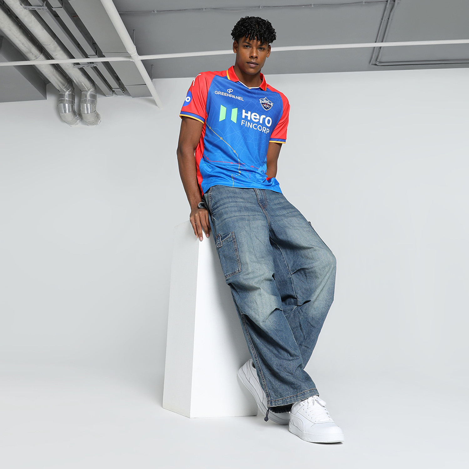 Image of PUMA Printed Men V Neck Red T-Shirt