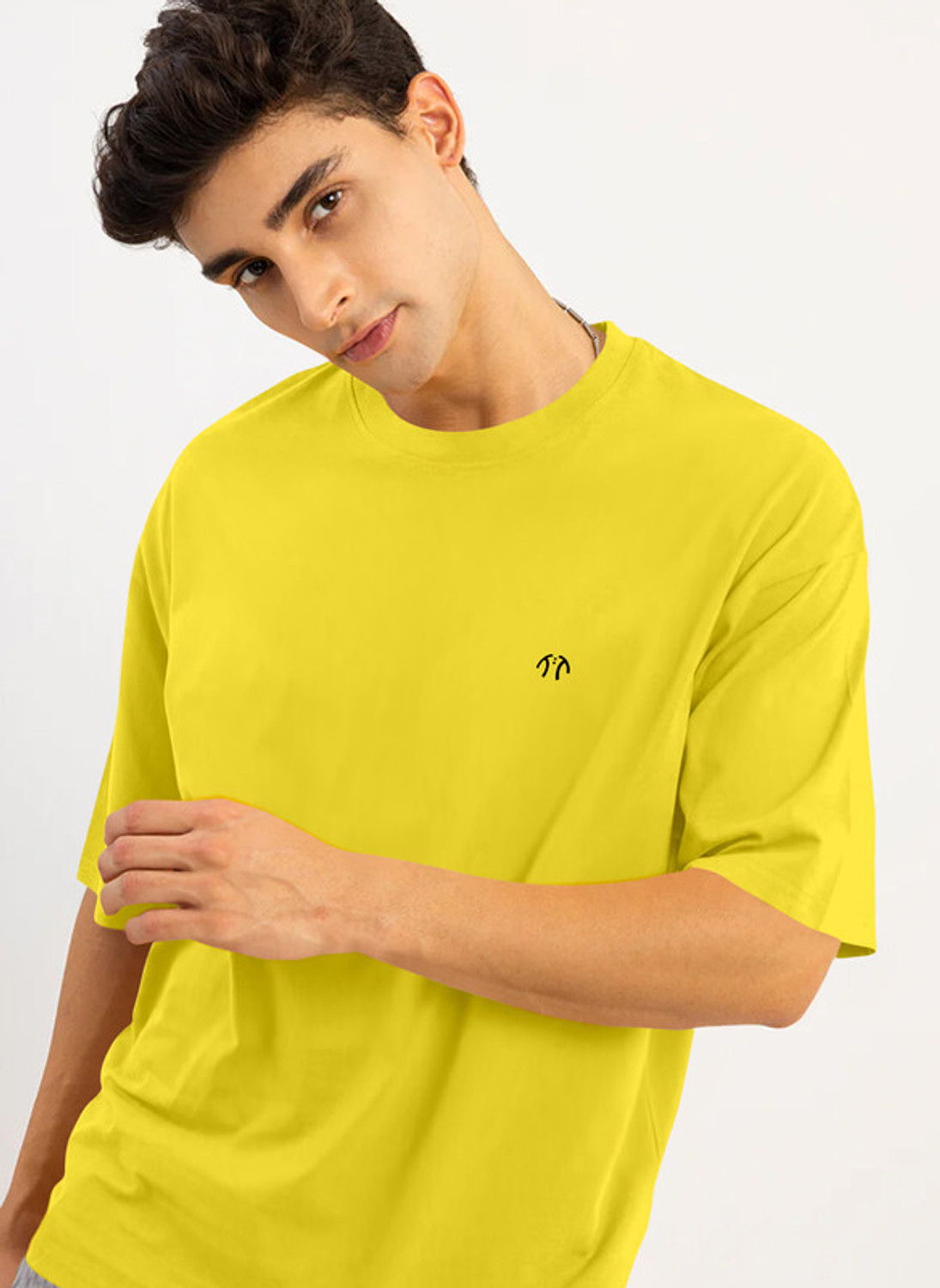 Image of Triptee Printed, Typography Men Round Neck Yellow T-Shirt