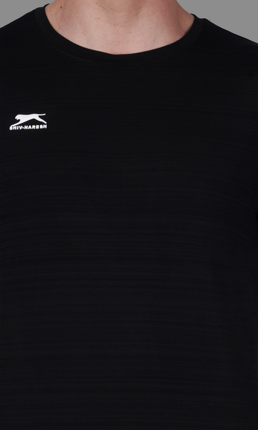 Image of Shiv Naresh Solid Men Round Neck Black T-Shirt