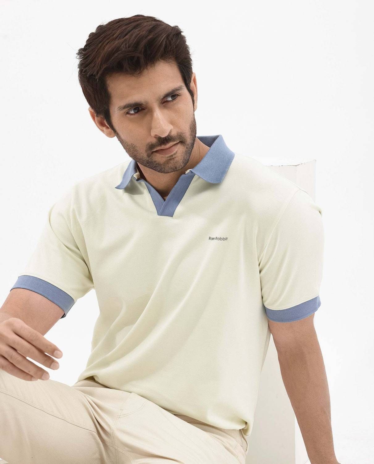 RARE RABBIT Green Polo Neck T-Shirt