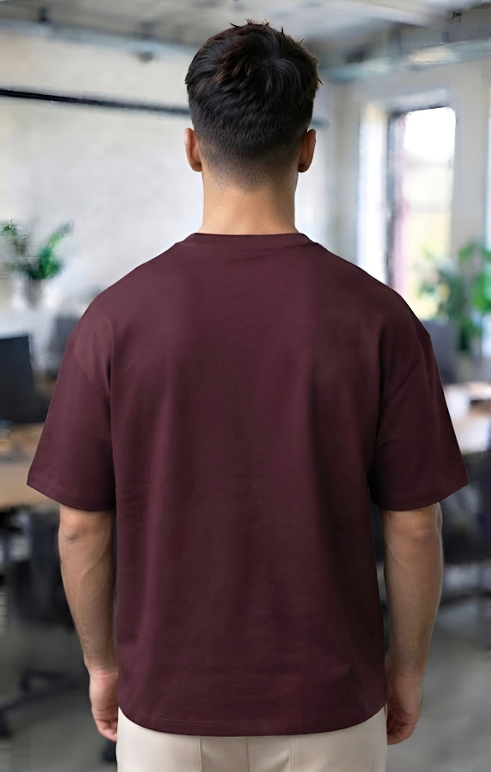 Image of UrGear Printed Men Round Neck Maroon T-Shirt