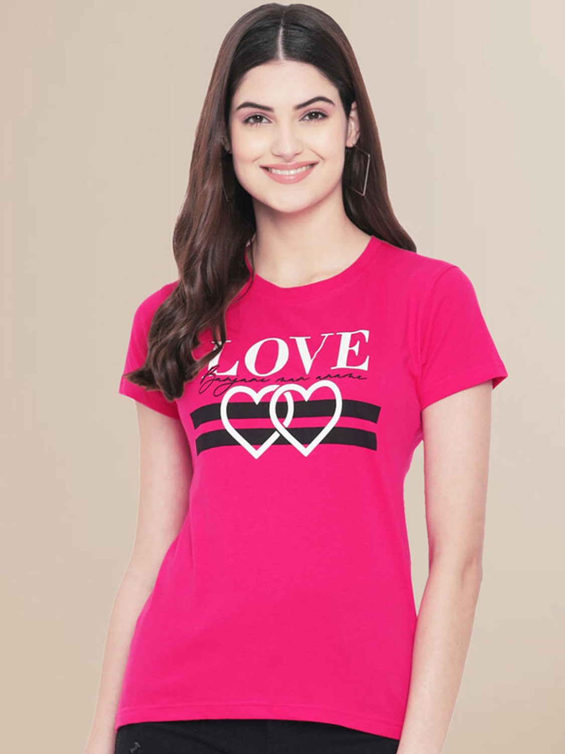 Image of METRONAUT Printed Women Round Neck Multicolor T-Shirt