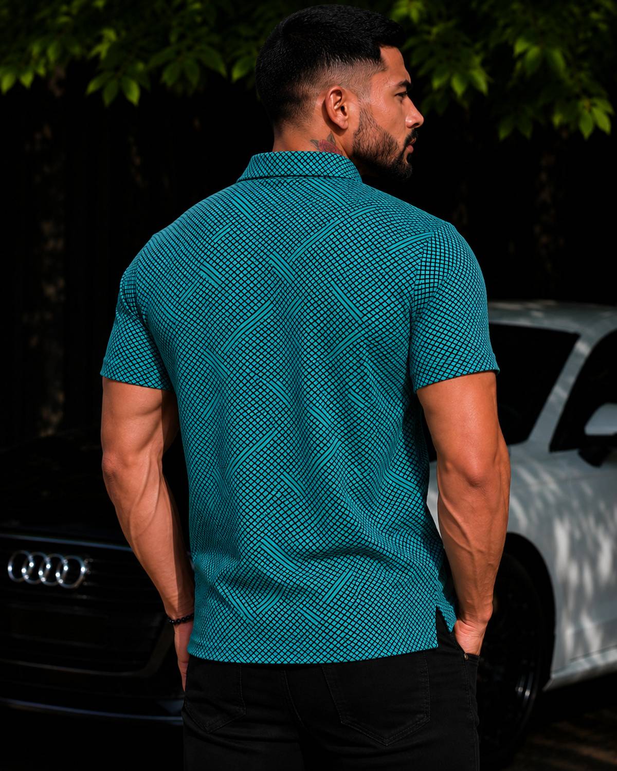 ReGNoR Men Zip Neck Light Blue T-Shirt - Image 2