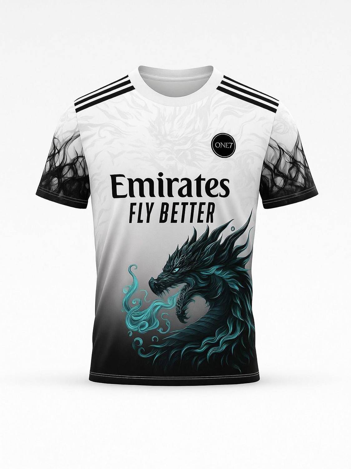 ONE 7 Printed Men Round Neck White T-Shirt - Image 1