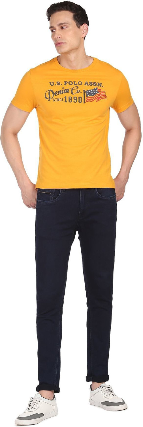 Image of U.S. POLO ASSN. Typography Men Round Neck Multicolor T-Shirt