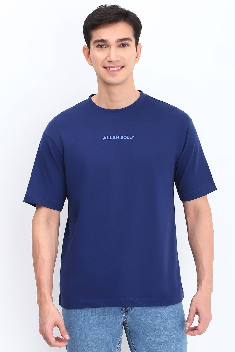 Allen Solly Printed Men Crew Neck Blue T-Shirt