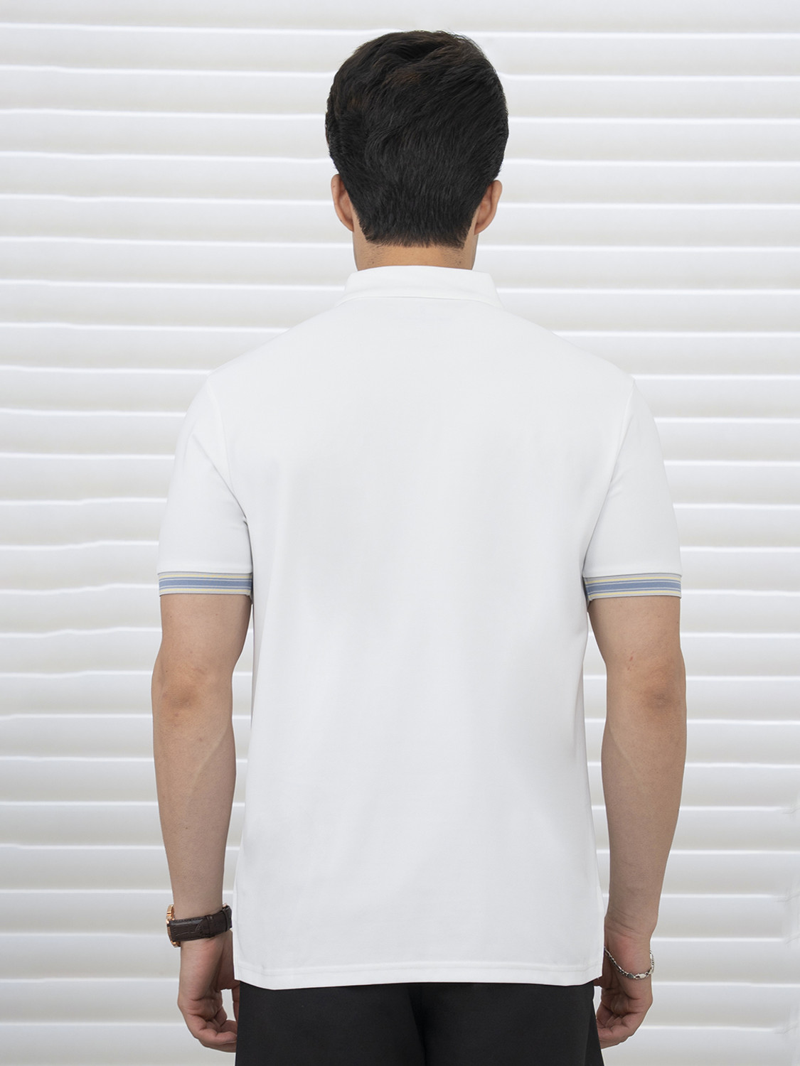 Image of RED TAPE Solid Men Polo Neck White T-Shirt