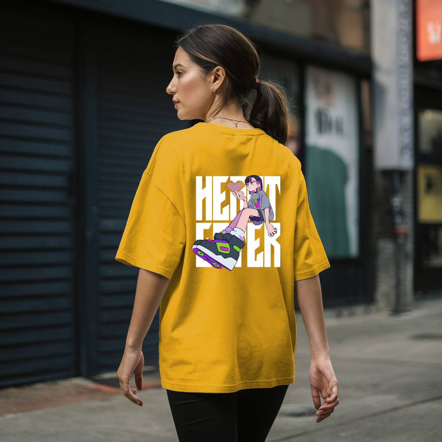 Ashkart Printed Women Round Neck Yellow T-Shirt