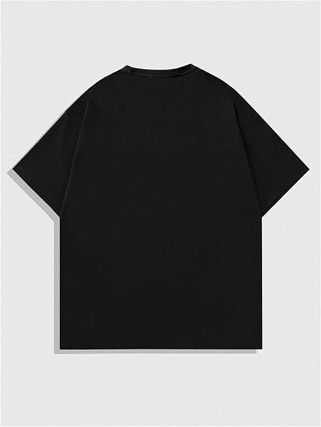 MapelFashion Graphic Print Men Round Neck Black T-Shirt - Image 3
