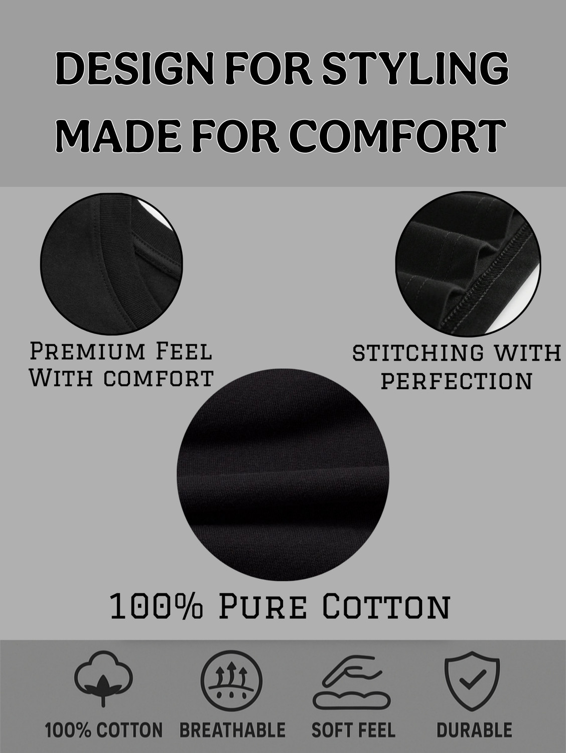 Image of Wayup Solid Men Round Neck Black T-Shirt