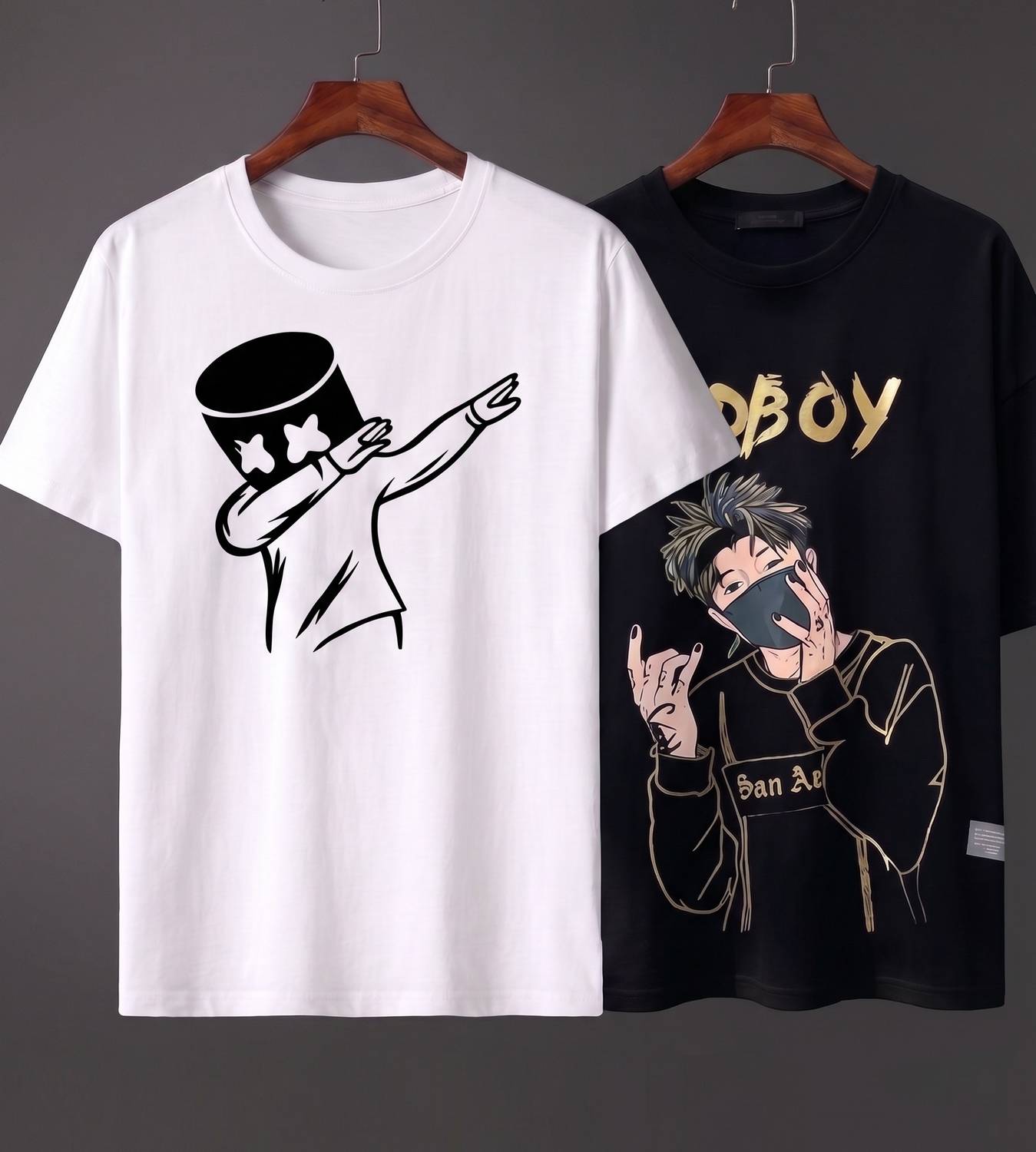 Axxitude Graphic Print Men Round Neck White, Black T-Shirt