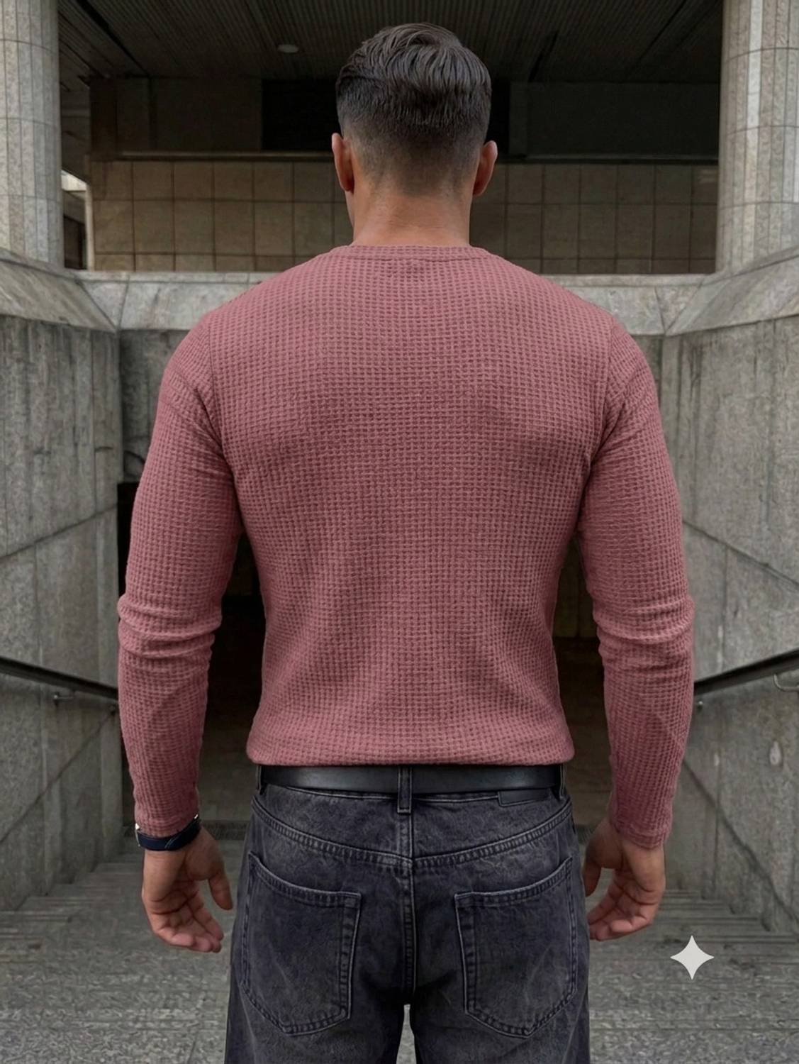 Rufica Men Pink Henley Neck T-Shirt - Image 2