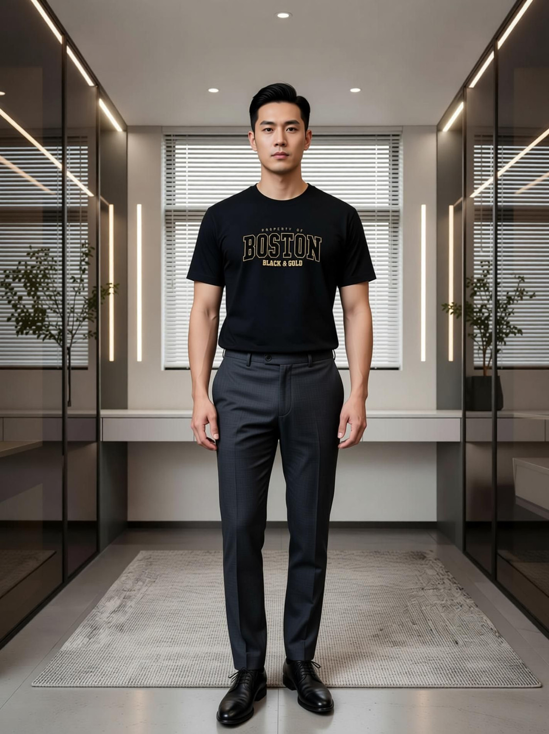 Image of Magneto Printed Men Round Neck Black T-Shirt