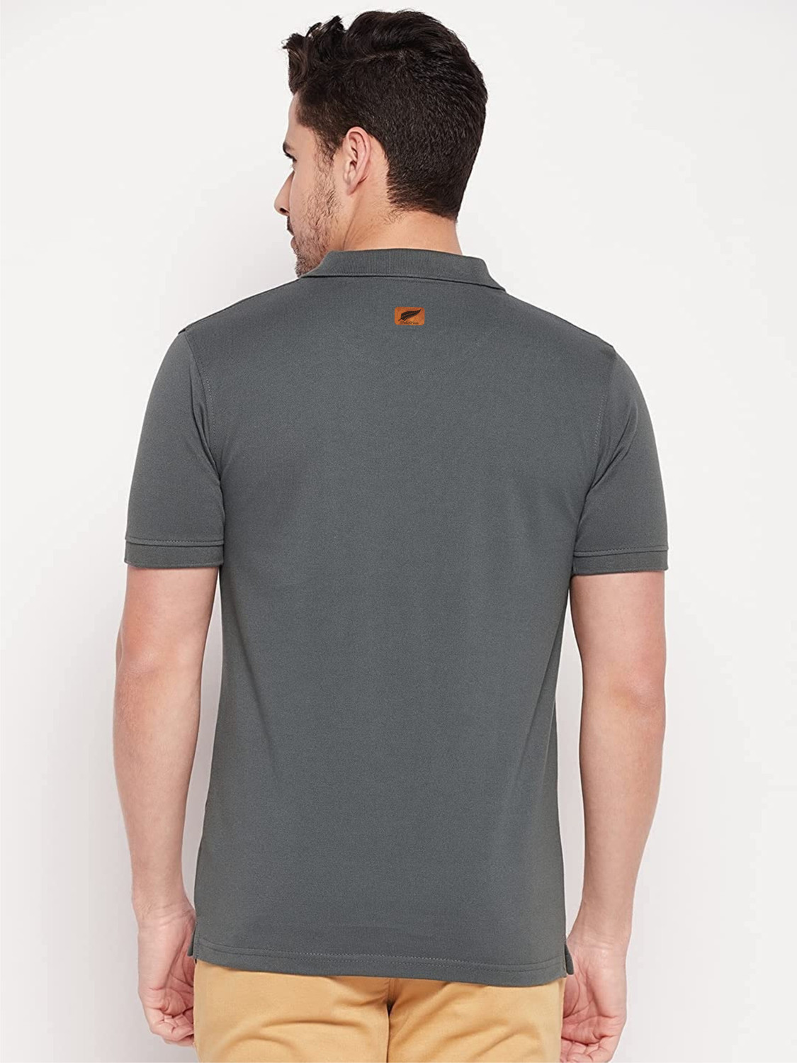 Image of Polo Plus Solid Men Polo Neck Grey T-Shirt