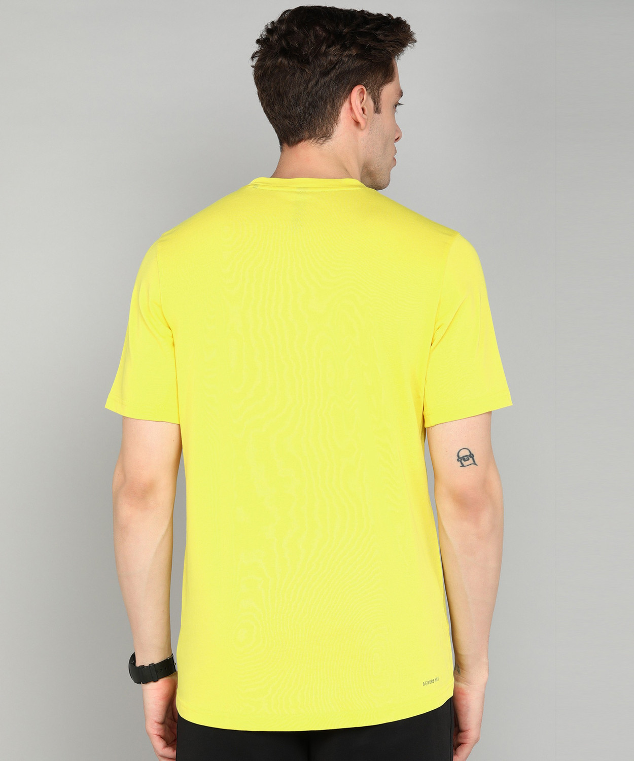 Image of ADIDAS Printed Men Round Neck Yellow T-Shirt