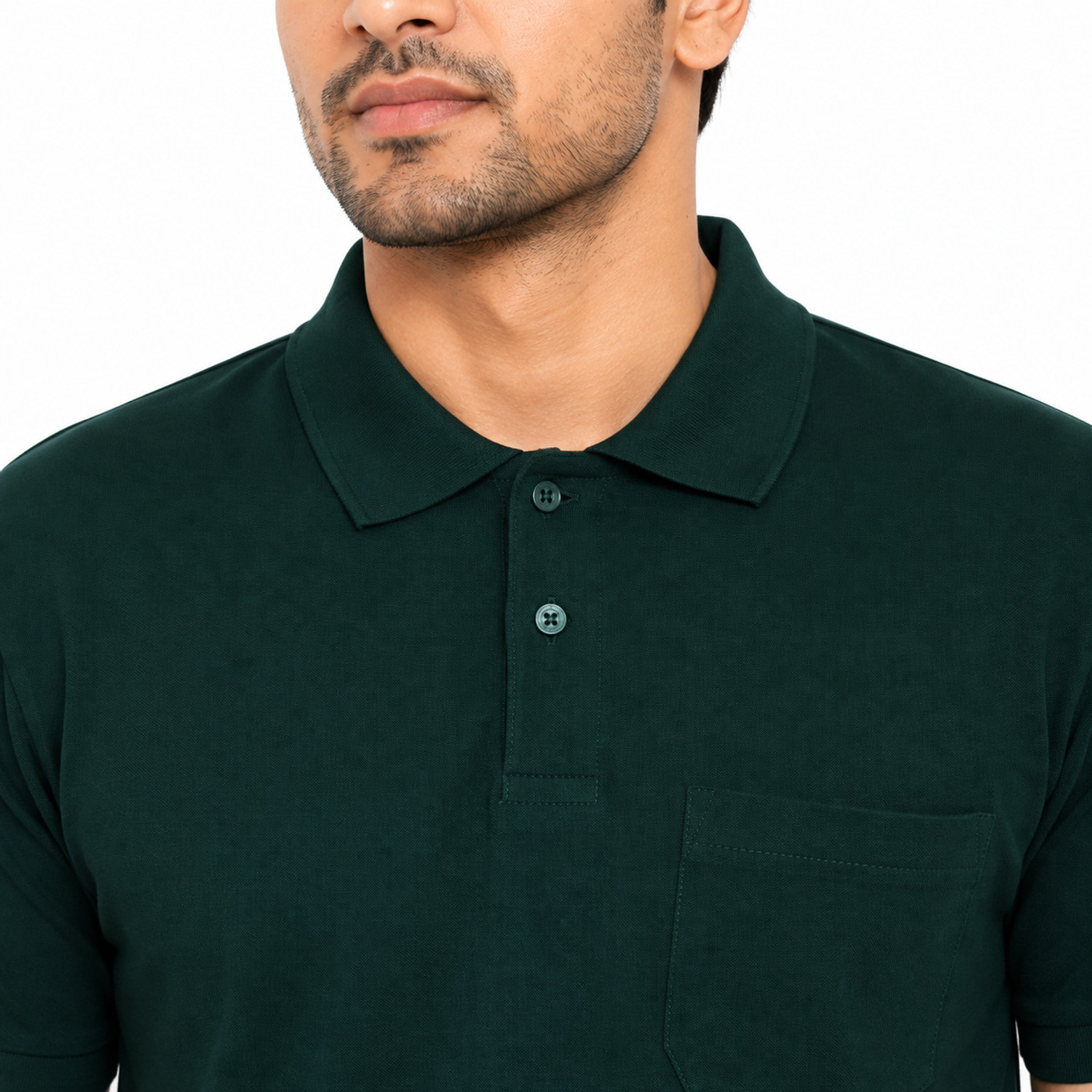 Image of Maintain Solid Men Polo Neck Green T-Shirt