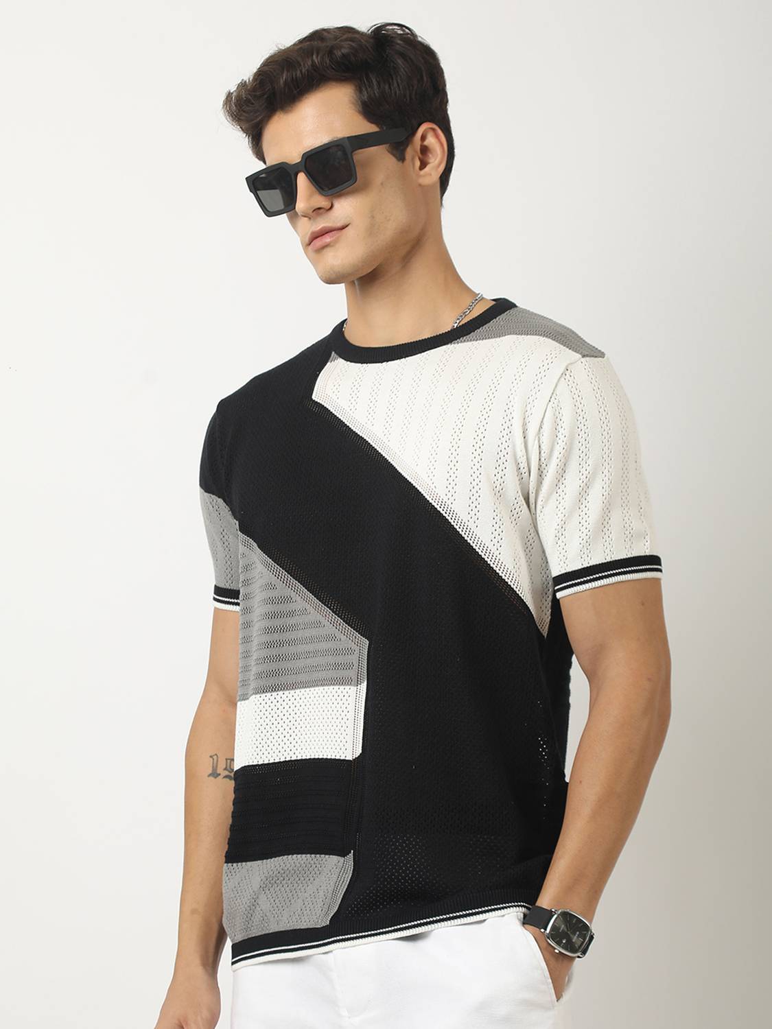 MANIAC Men Round Neck Black T-Shirt - Image 3