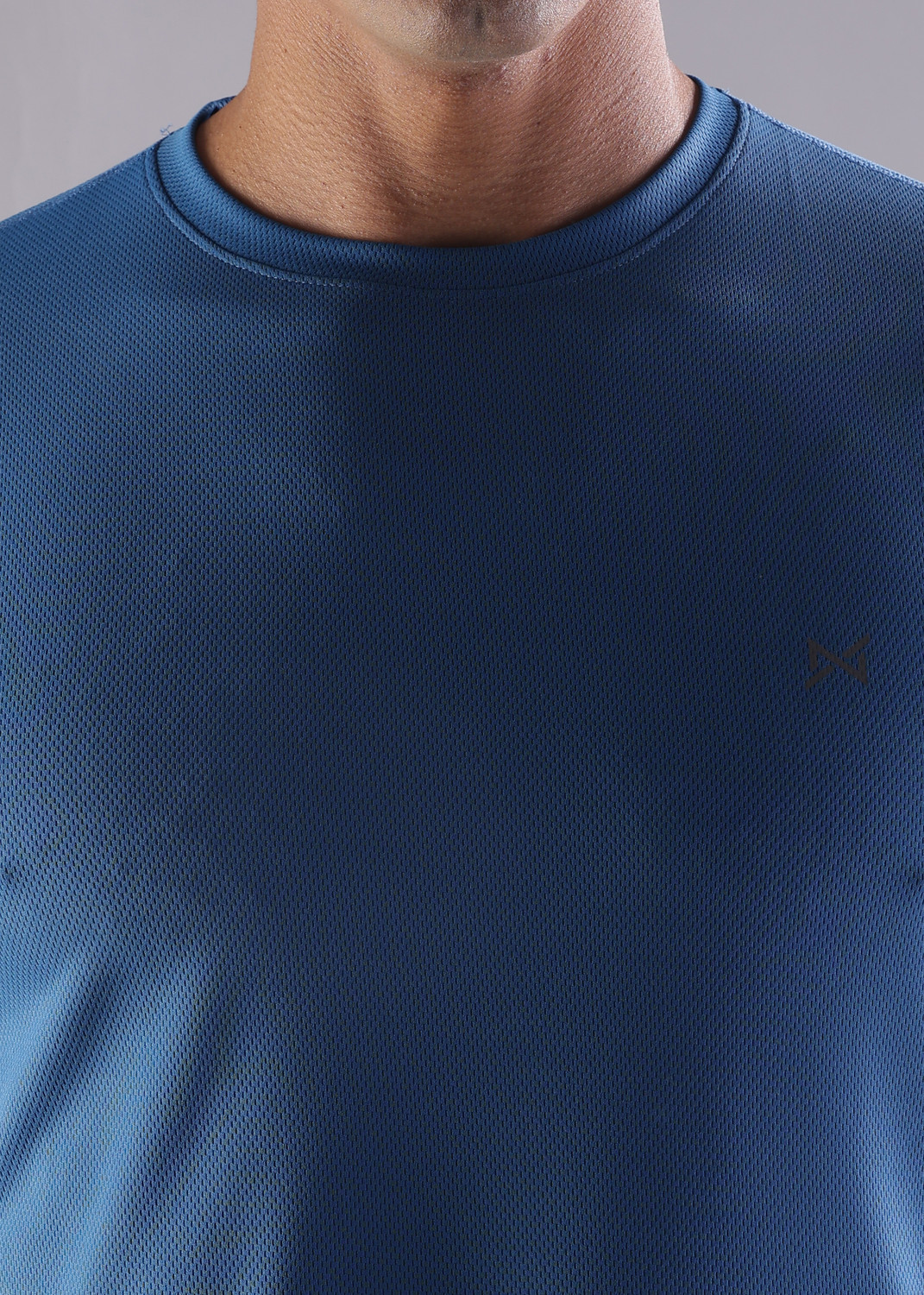 Image of Force NXT Solid Men Round Neck Blue T-Shirt