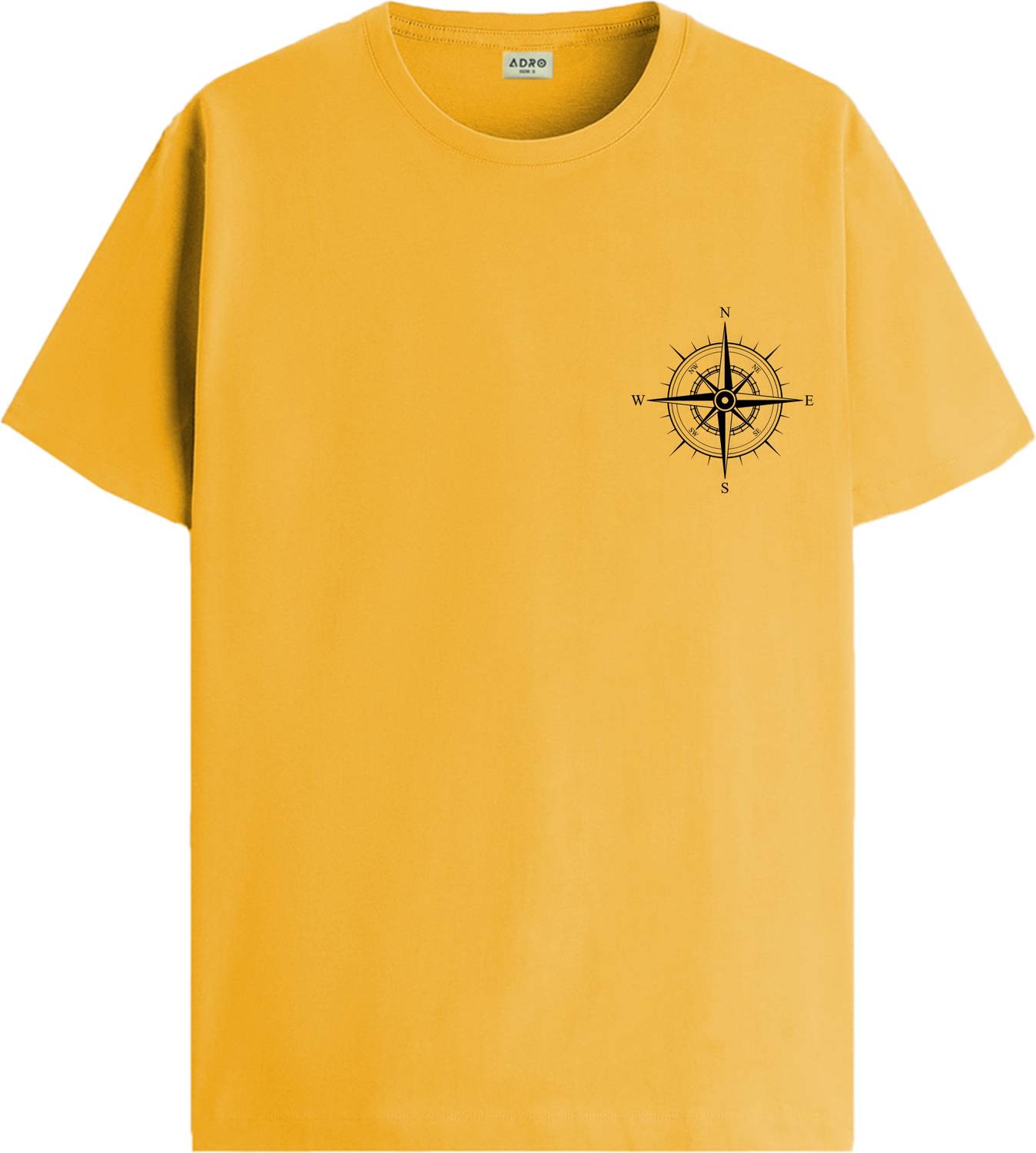 ADRO Graphic Print Men Round Neck Yellow T-Shirt