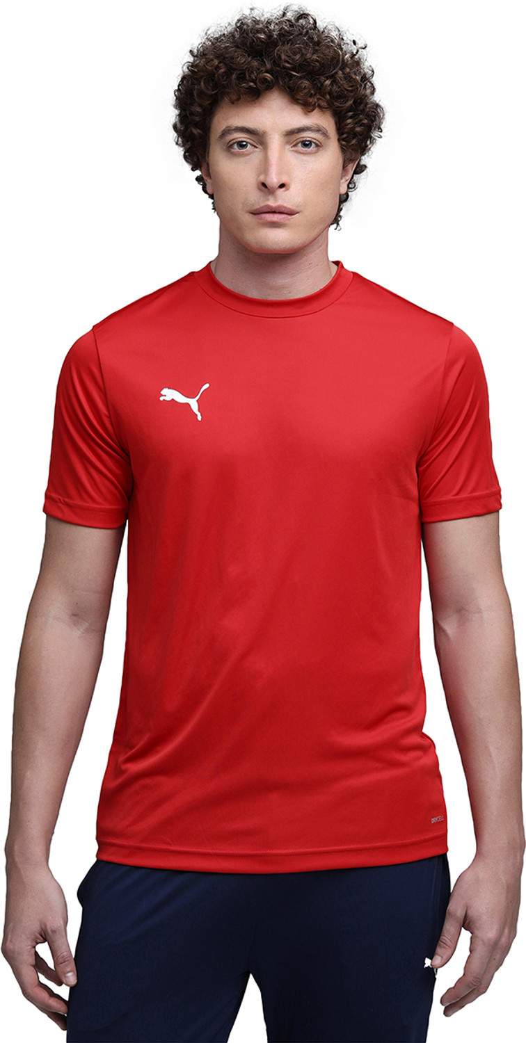 Image of PUMA Solid Men Crew Neck Red T-Shirt