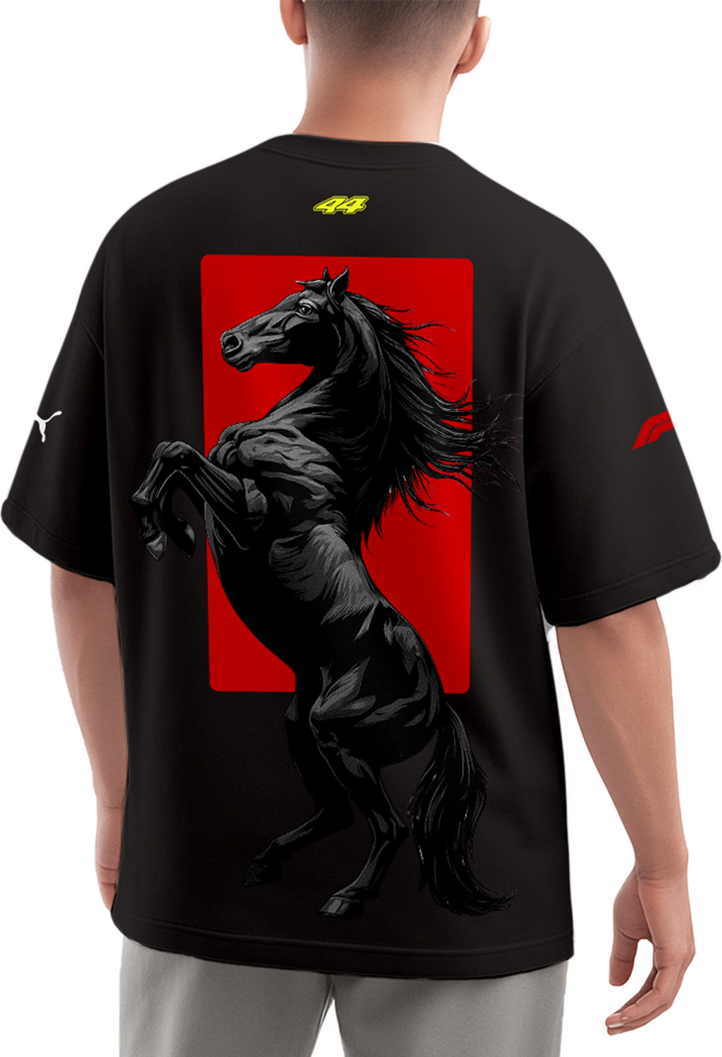 Image of RA Garments Graphic Print Men Round Neck Black T-Shirt