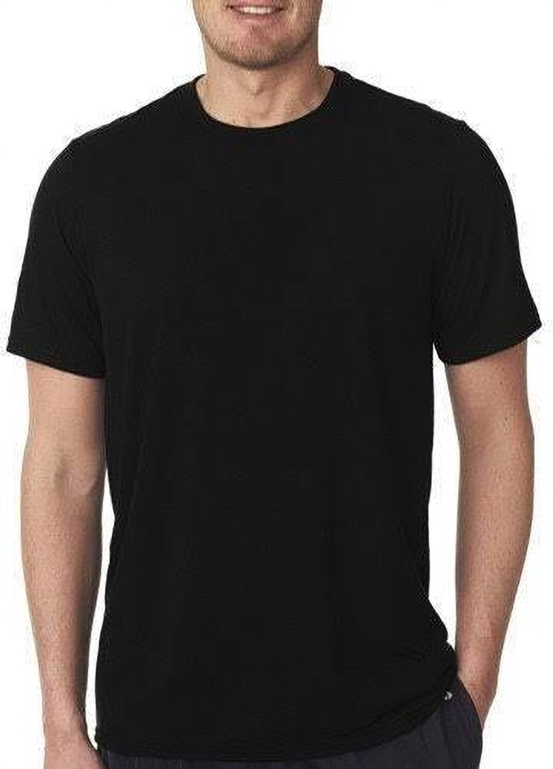 Image of Genius Impress Solid Men Round Neck Black T-Shirt
