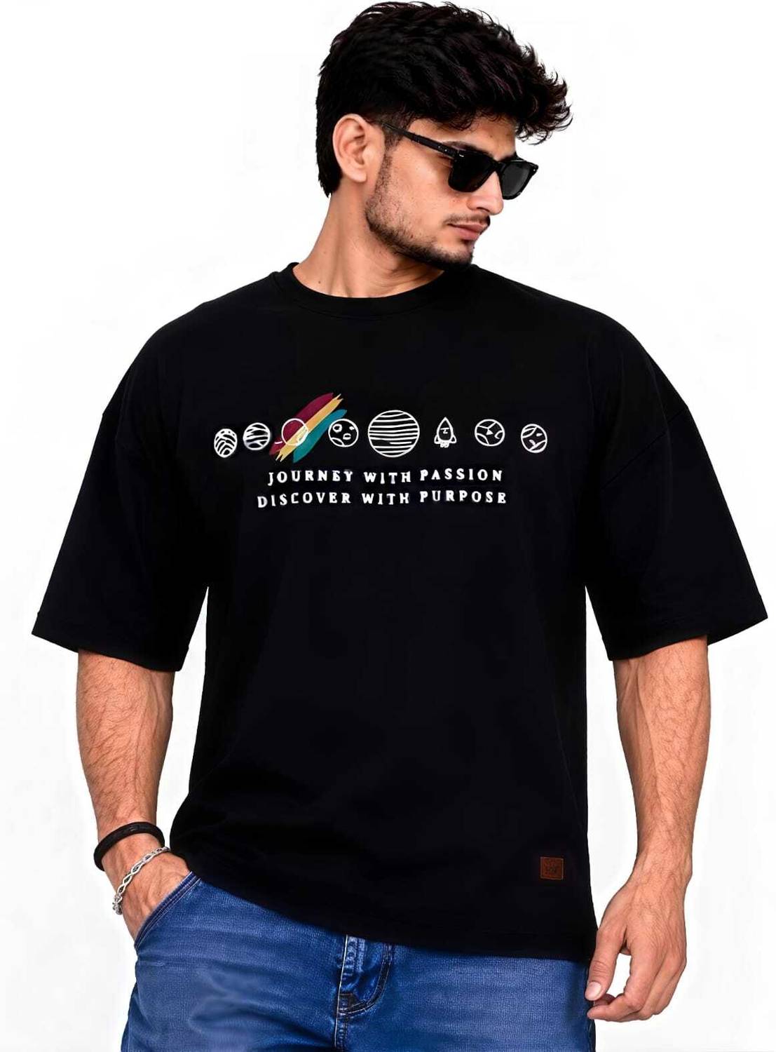 BEARION THE INDIAN BEAR Black T-Shirt - Image 1