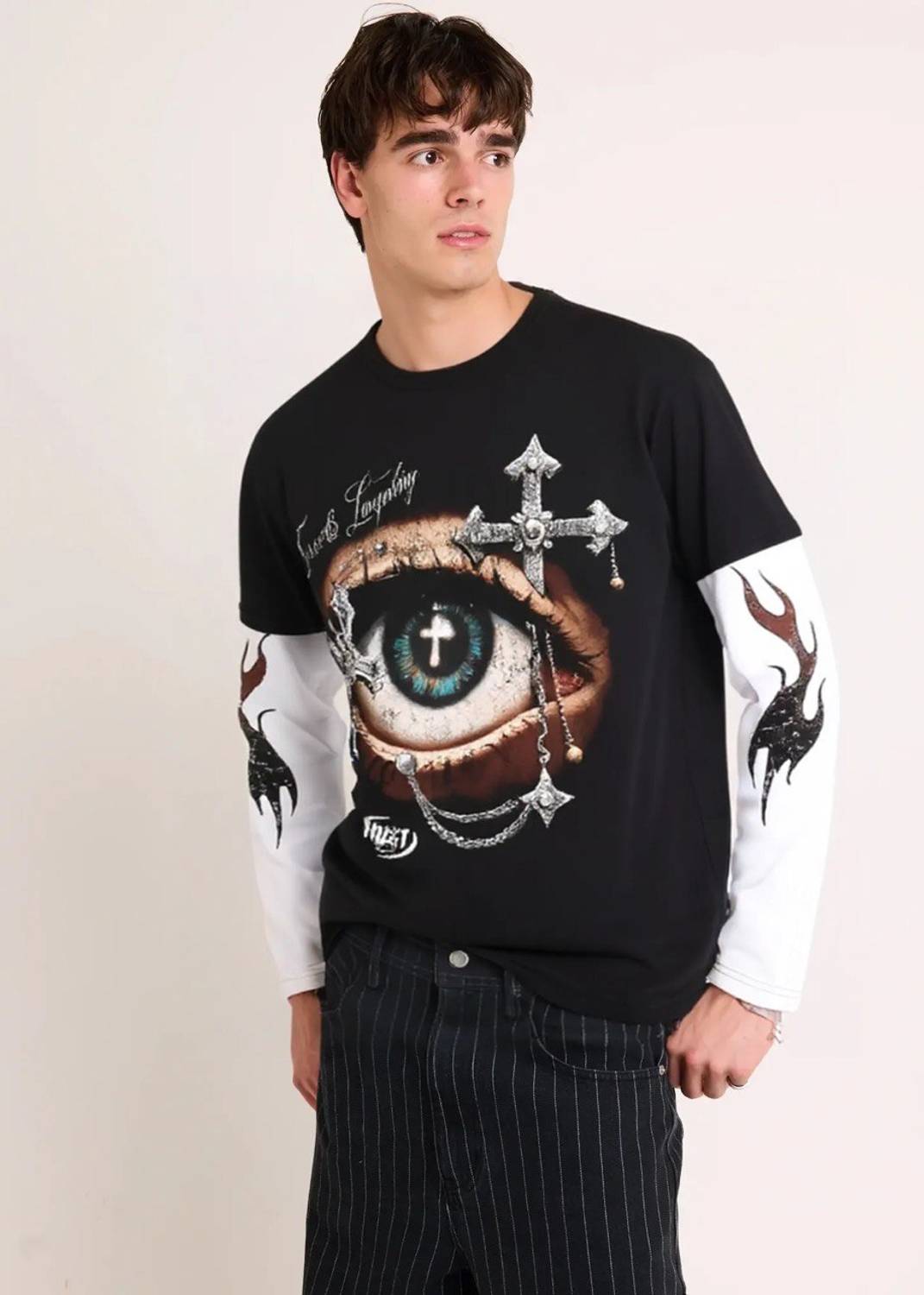 Eddicted Graphic Print Men Black T-Shirt