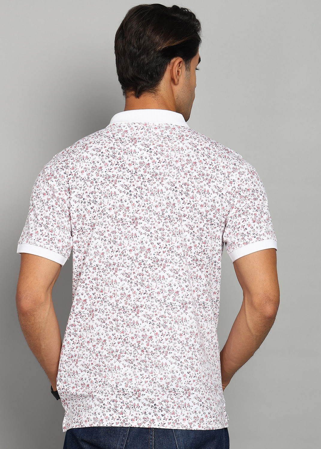 Image of Raymond Printed Men Polo Neck Red T-Shirt