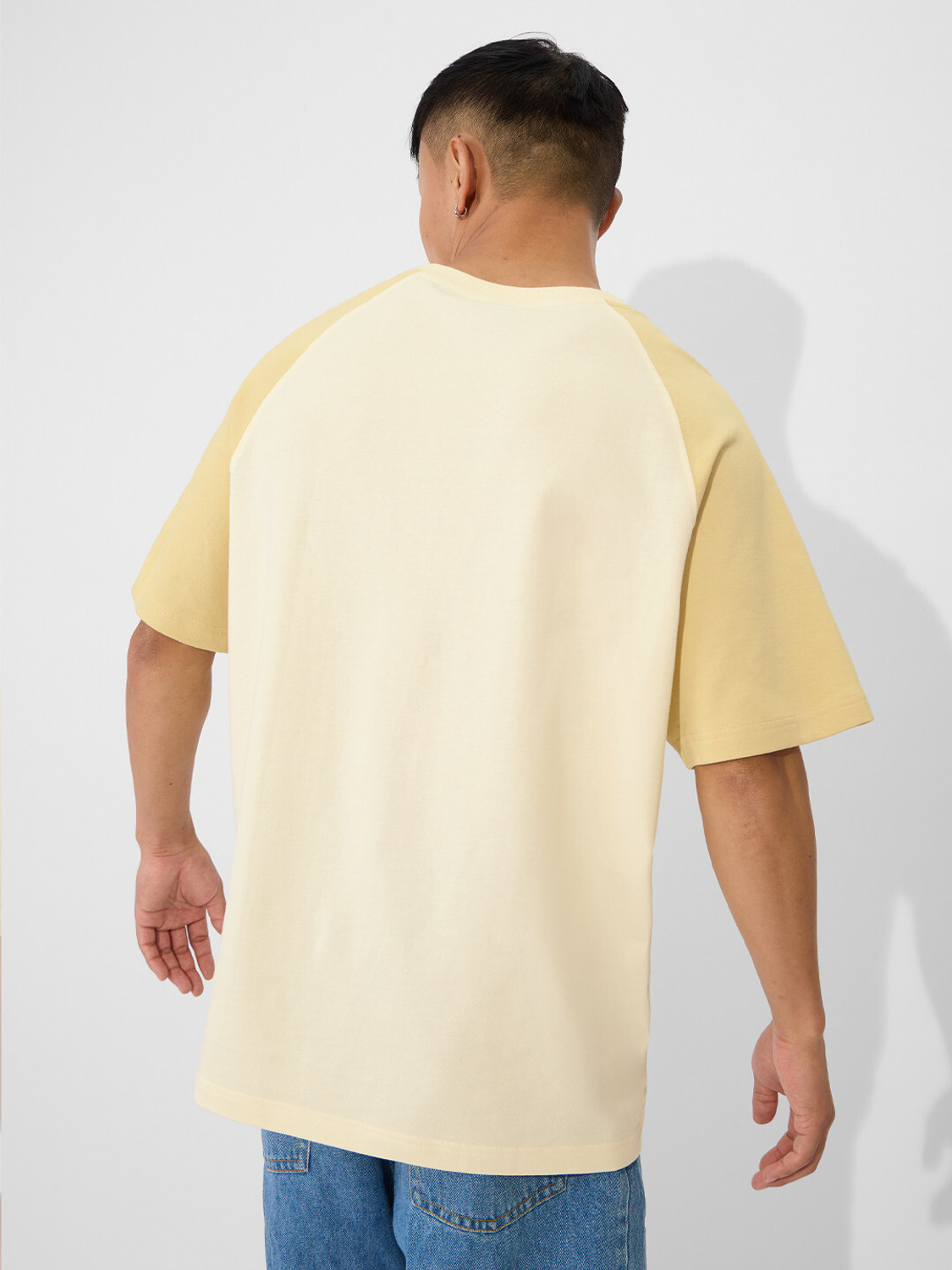 Image of The Souled Store Cartoon Men Round Neck Beige, Yellow T-Shirt