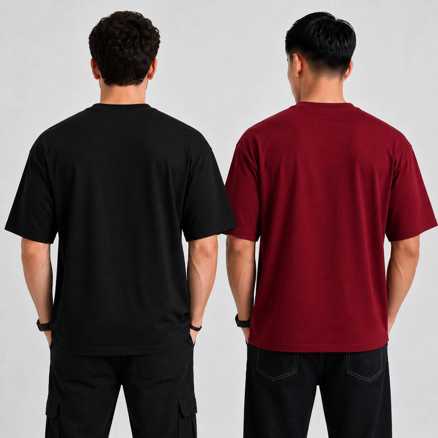 Roadster Men Black, Maroon T-Shirt Pack of 2 - Image 2