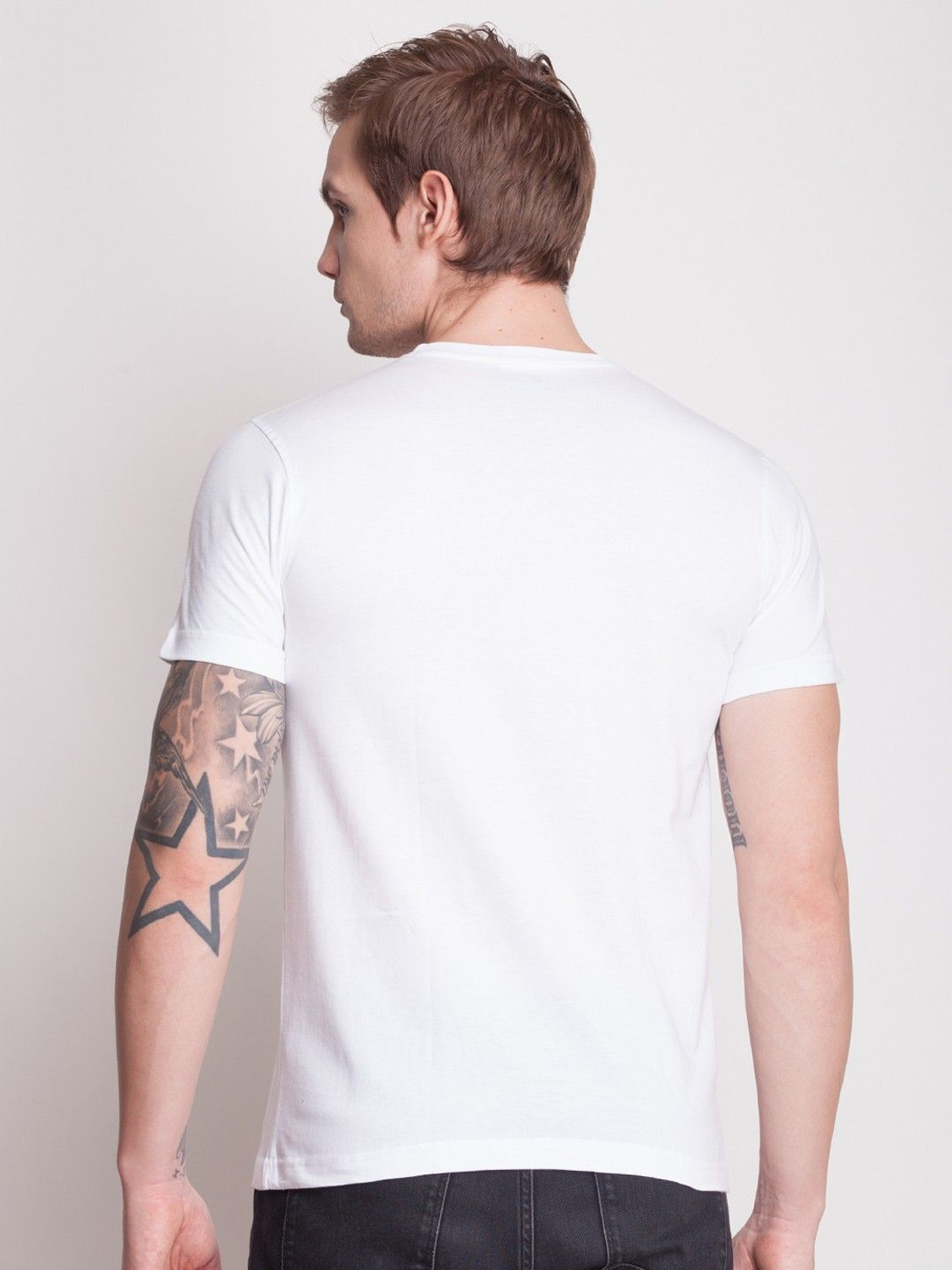 Image of Force NXT Solid Men Round Neck Yellow, White T-Shirt