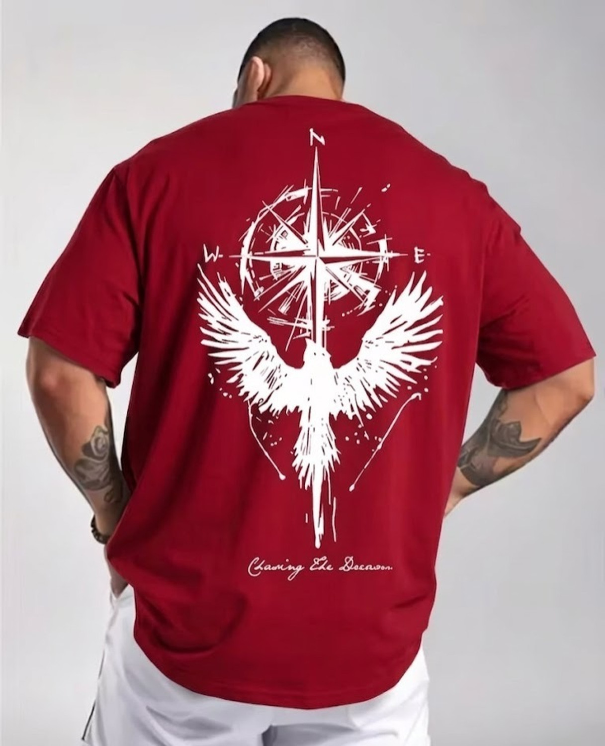 Image of GREENFASO Printed Men Round Neck Red T-Shirt