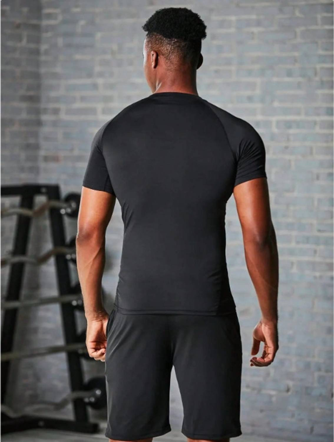 Everloom Solid Men Round Neck Black T-Shirt - Image 2
