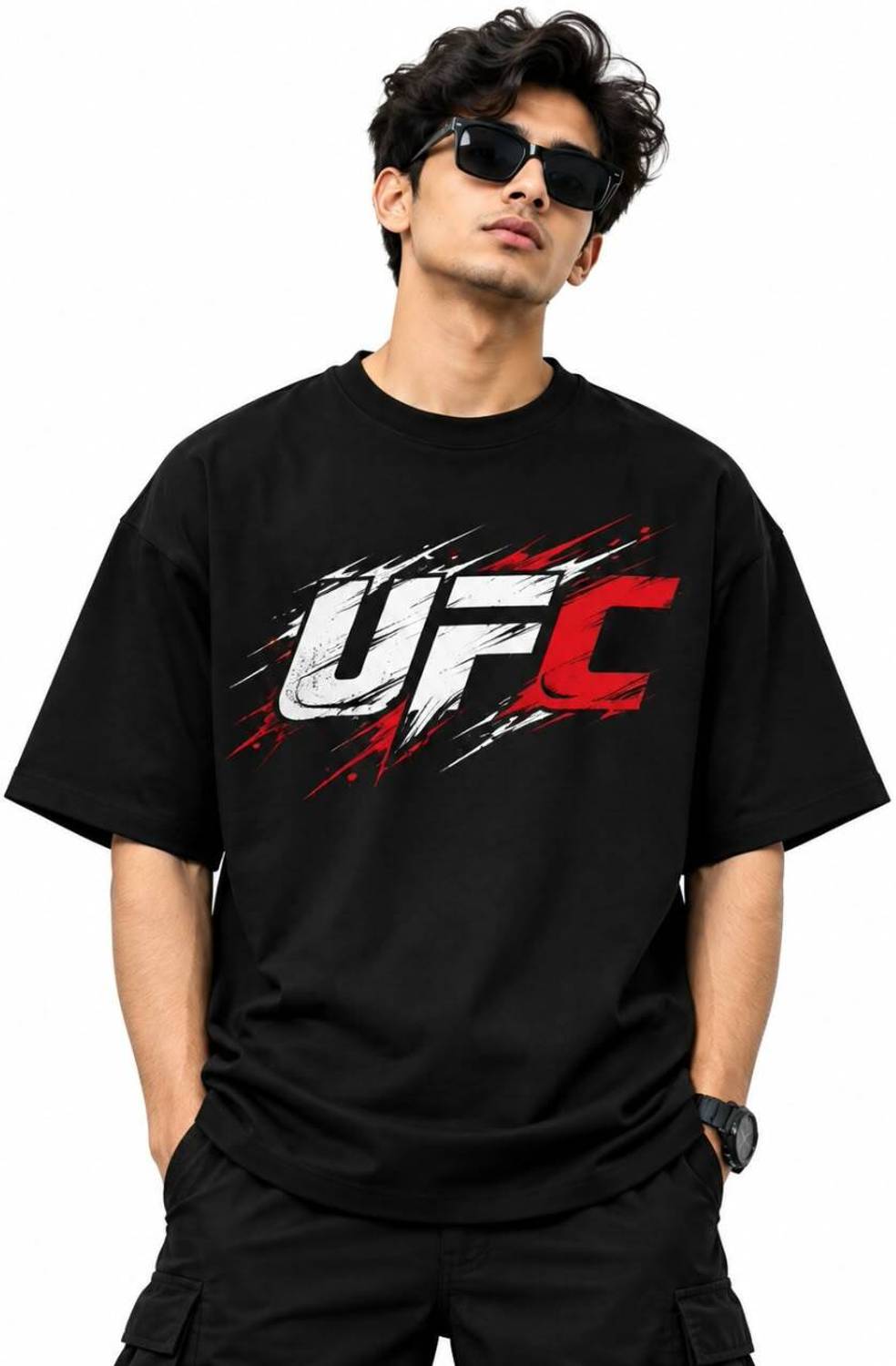 STK FASHION HUB Men's Graphic Print Black Cotton T-Shirt - Image 4