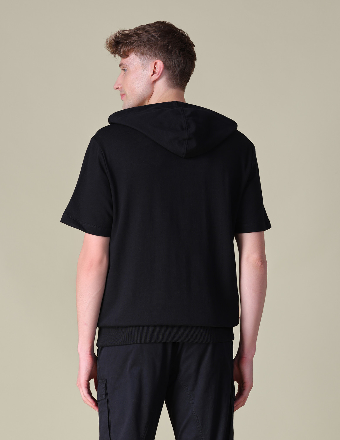 Image of U.S. Polo Assn. Denim Co. Printed Men Hooded Neck Black T-Shirt