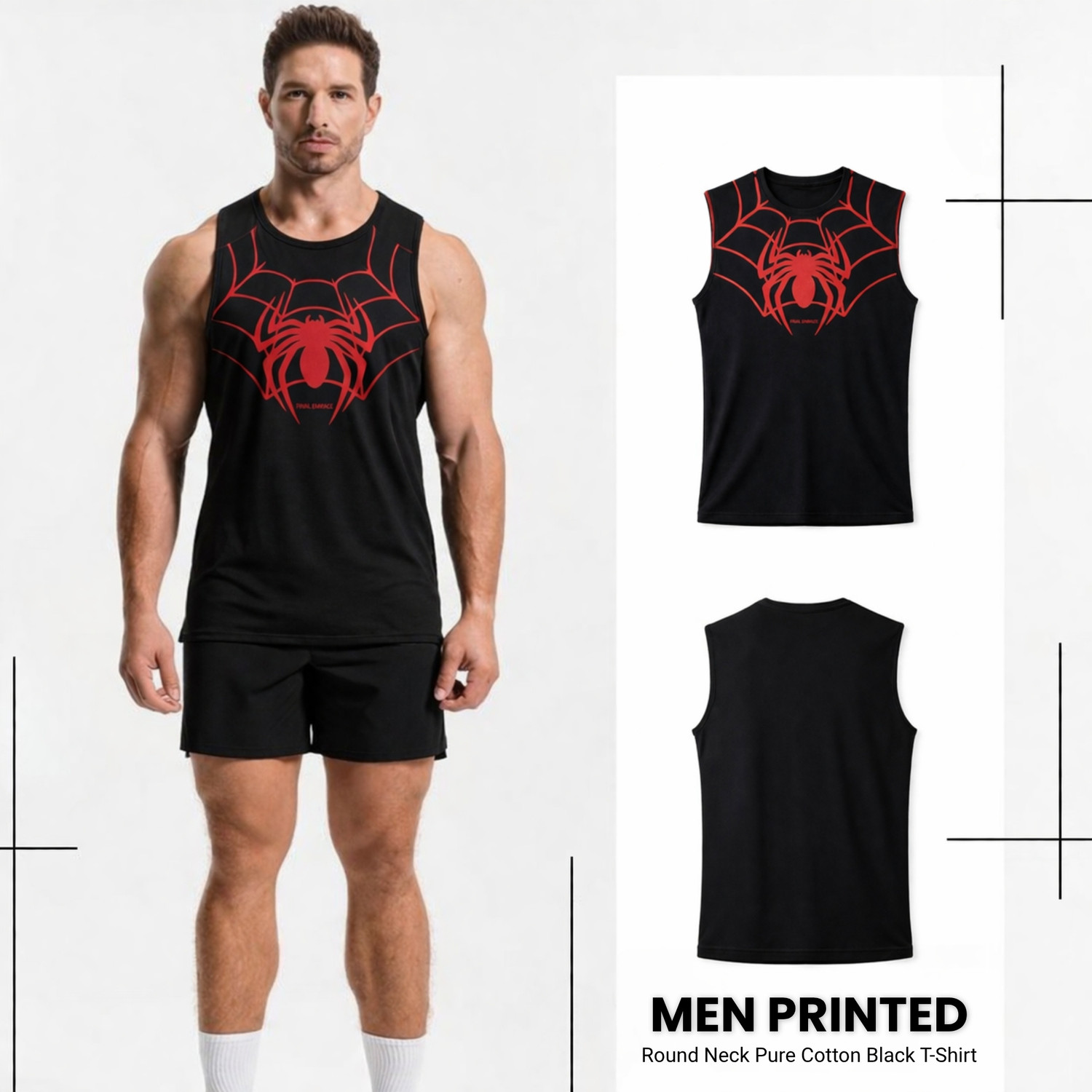 Image of Kapda Kulture Graphic Print, Sporty Men Round Neck Black, Red T-Shirt