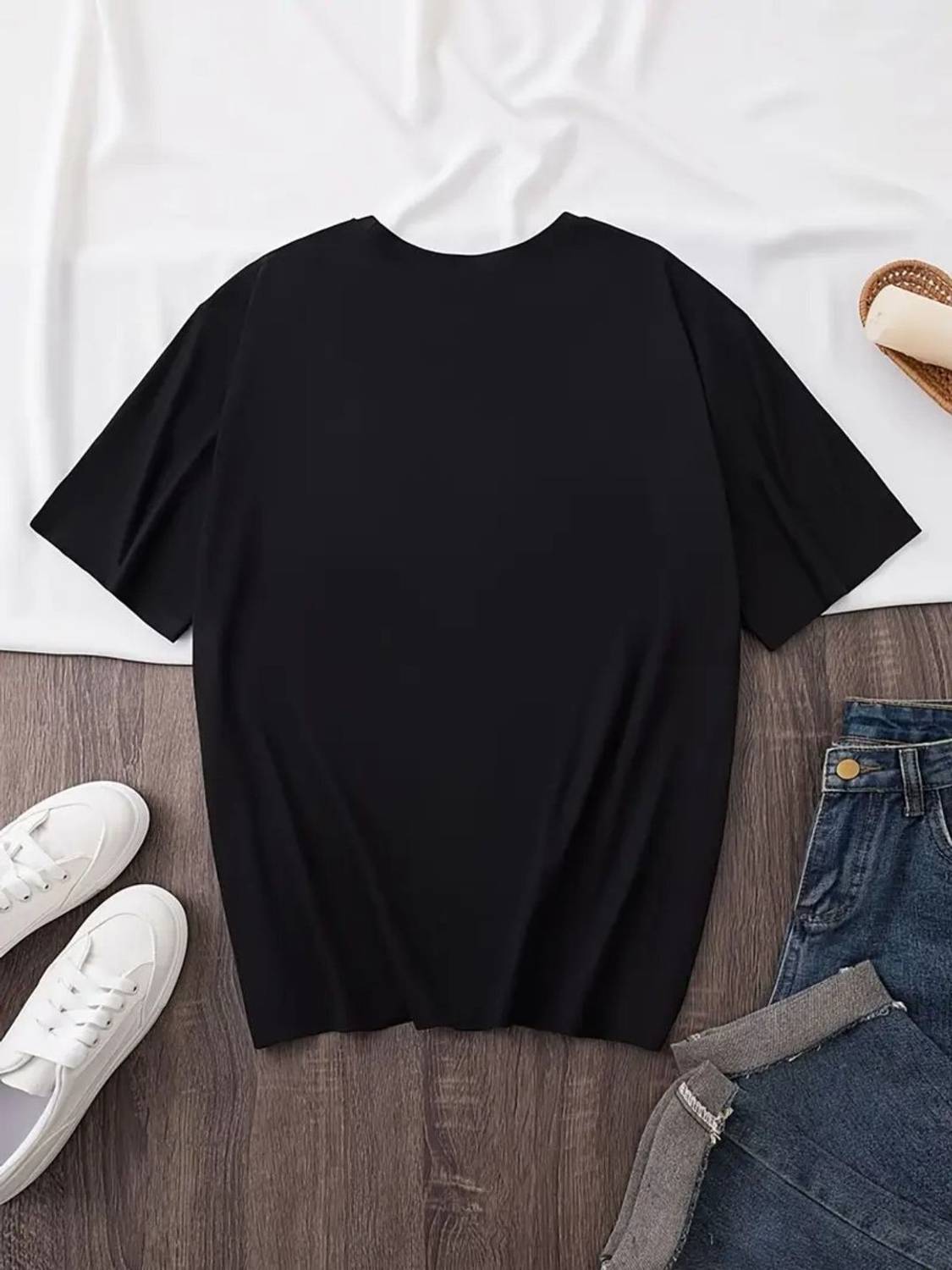 HOC Printed Women Black Round Neck T-Shirt - Image 4