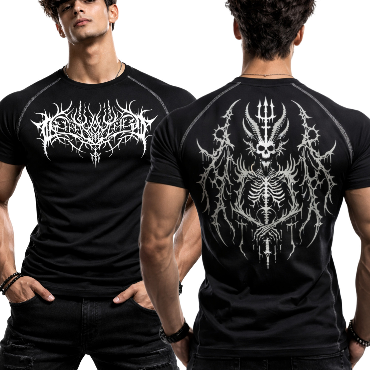 Image of Wayup Graphic Print Men Round Neck Black T-Shirt