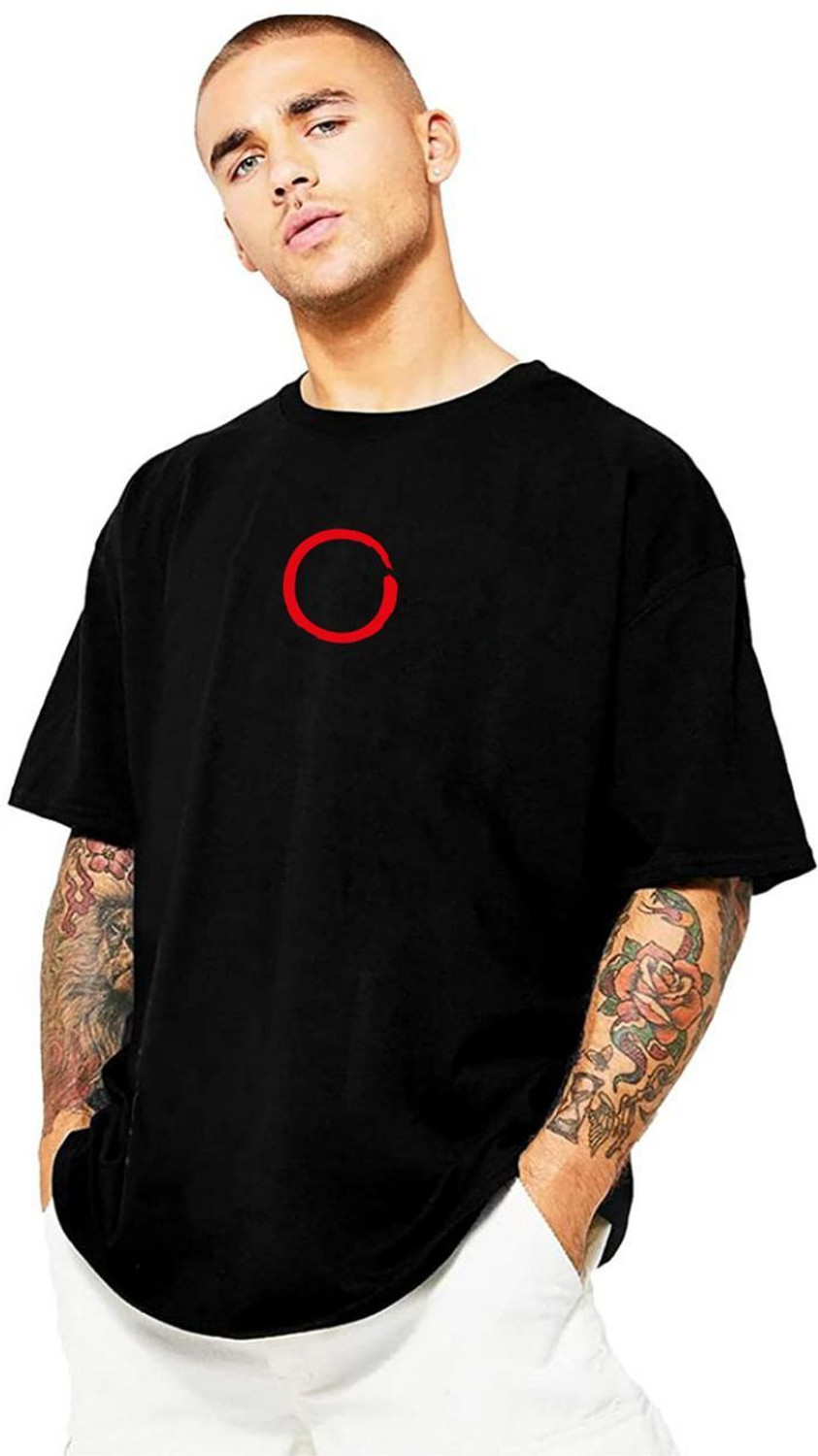 Image of CLORI TRENDING Printed Men Round Neck Black T-Shirt