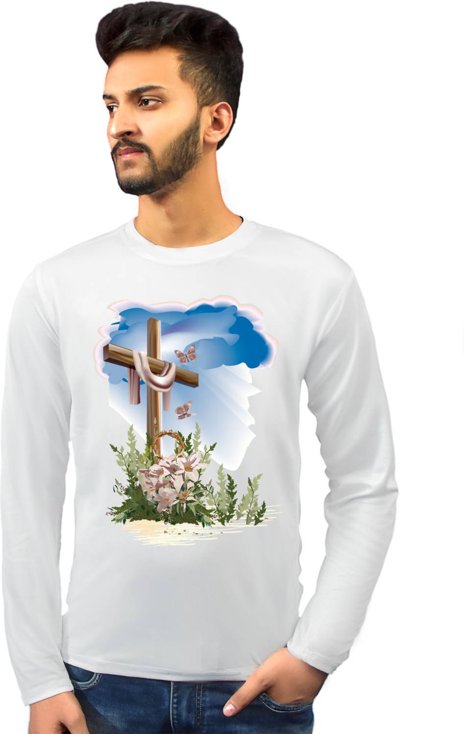 BalSo Printed Men Round Neck White T-Shirt