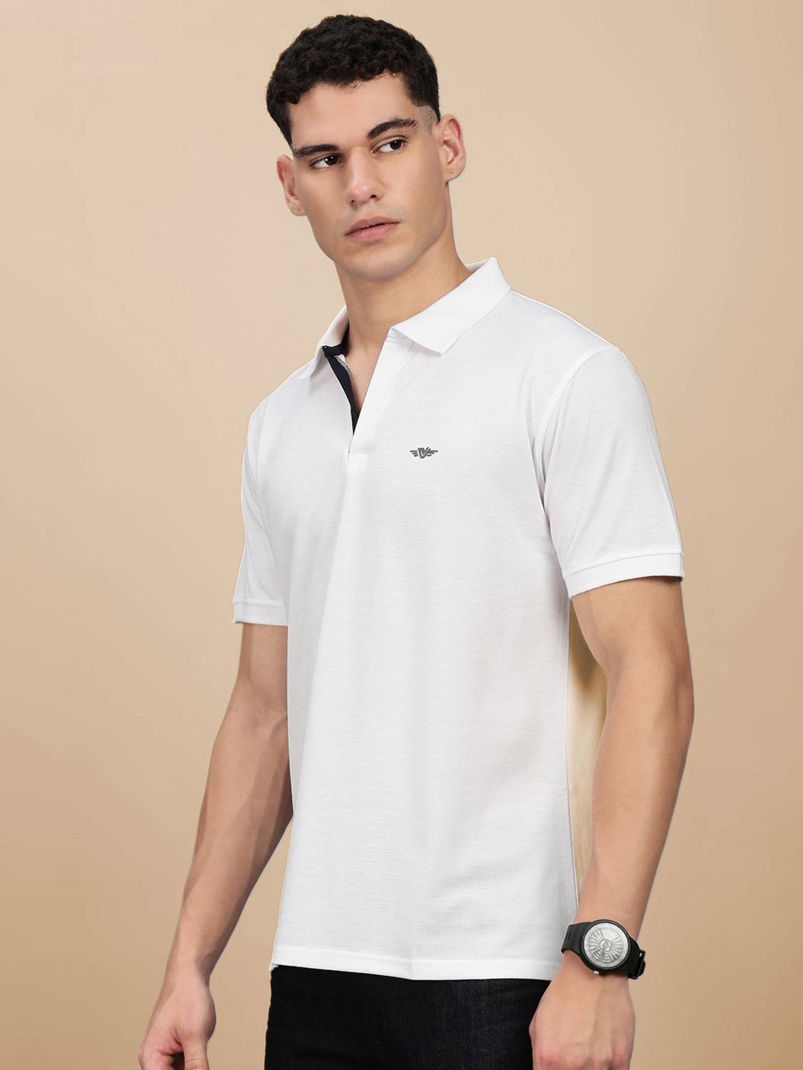 Lux Venus Solid Men Polo Neck White T-Shirt - Buy Lux Venus Solid