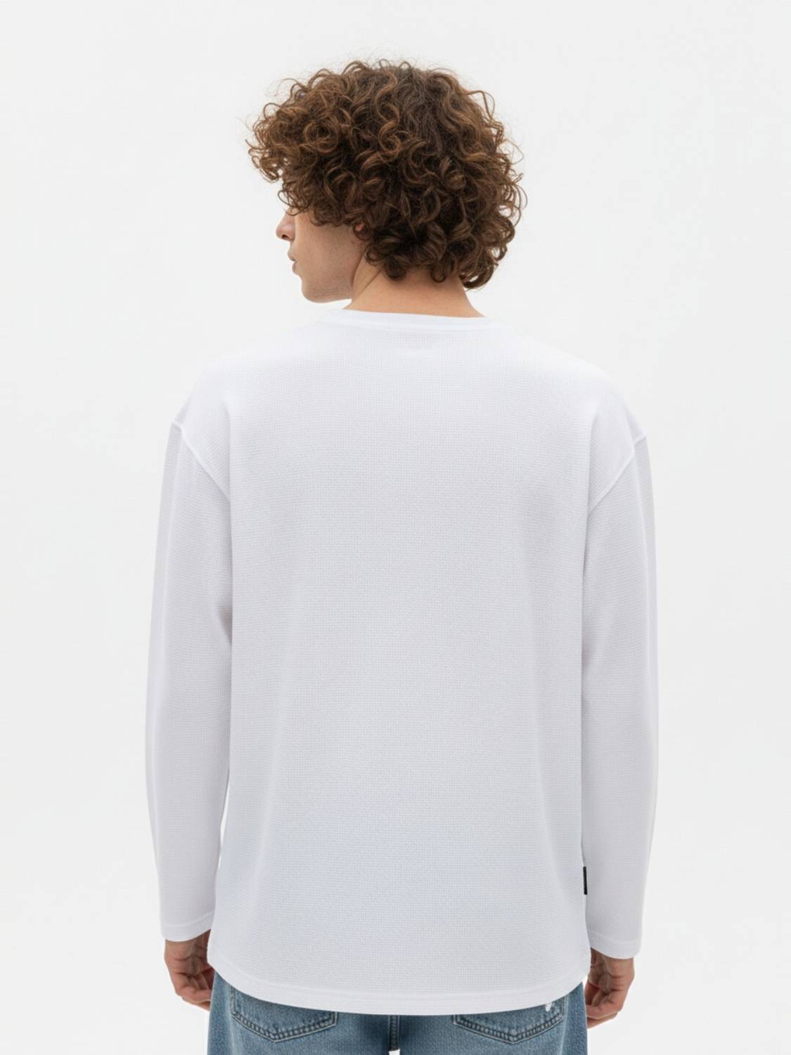 Glitchez Men Henley Neck White T-Shirt - Image 2