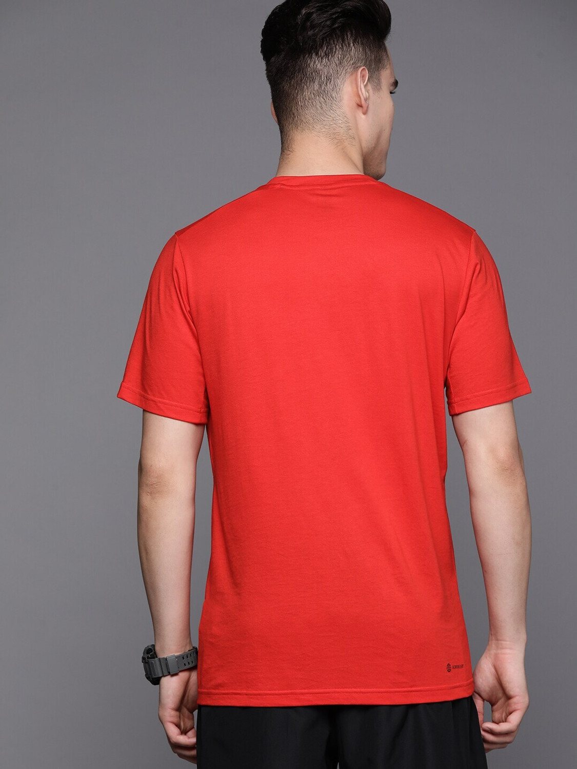 Image of ADIDAS TR-ES PRIME T Men Printed Round Neck Polyester Red T-Shirt