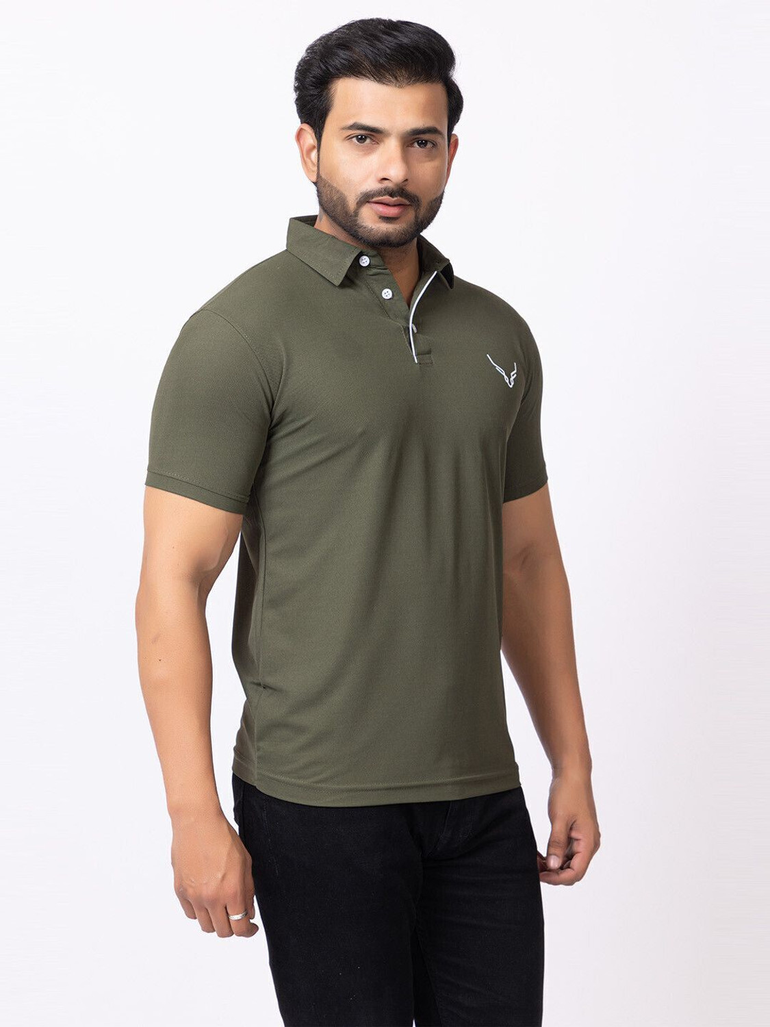Image of BUFFARO Solid Men Polo Neck Multicolor T-Shirt