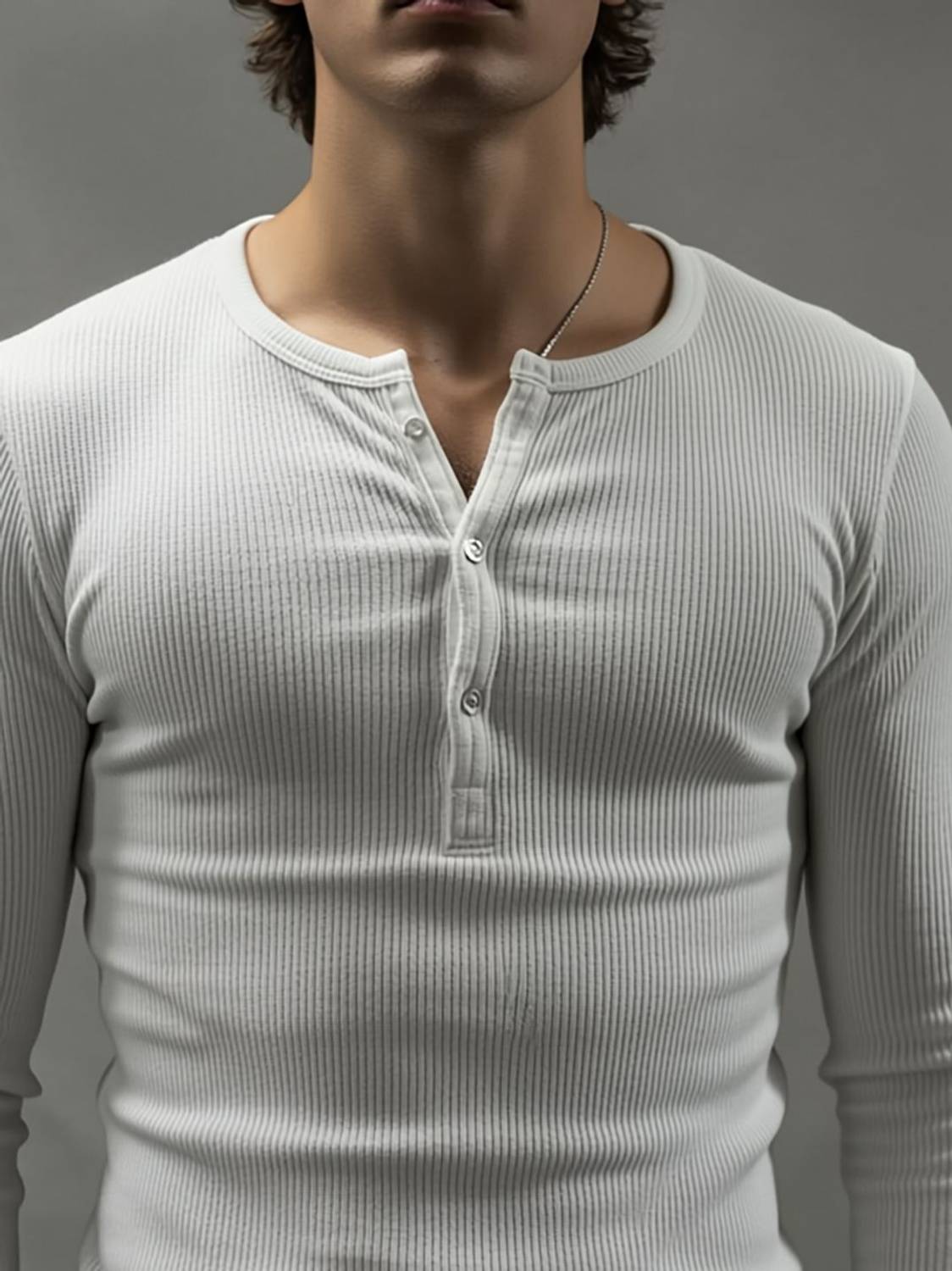 FUGAZEE Solid Men Henley Neck White T-Shirt - Image 4