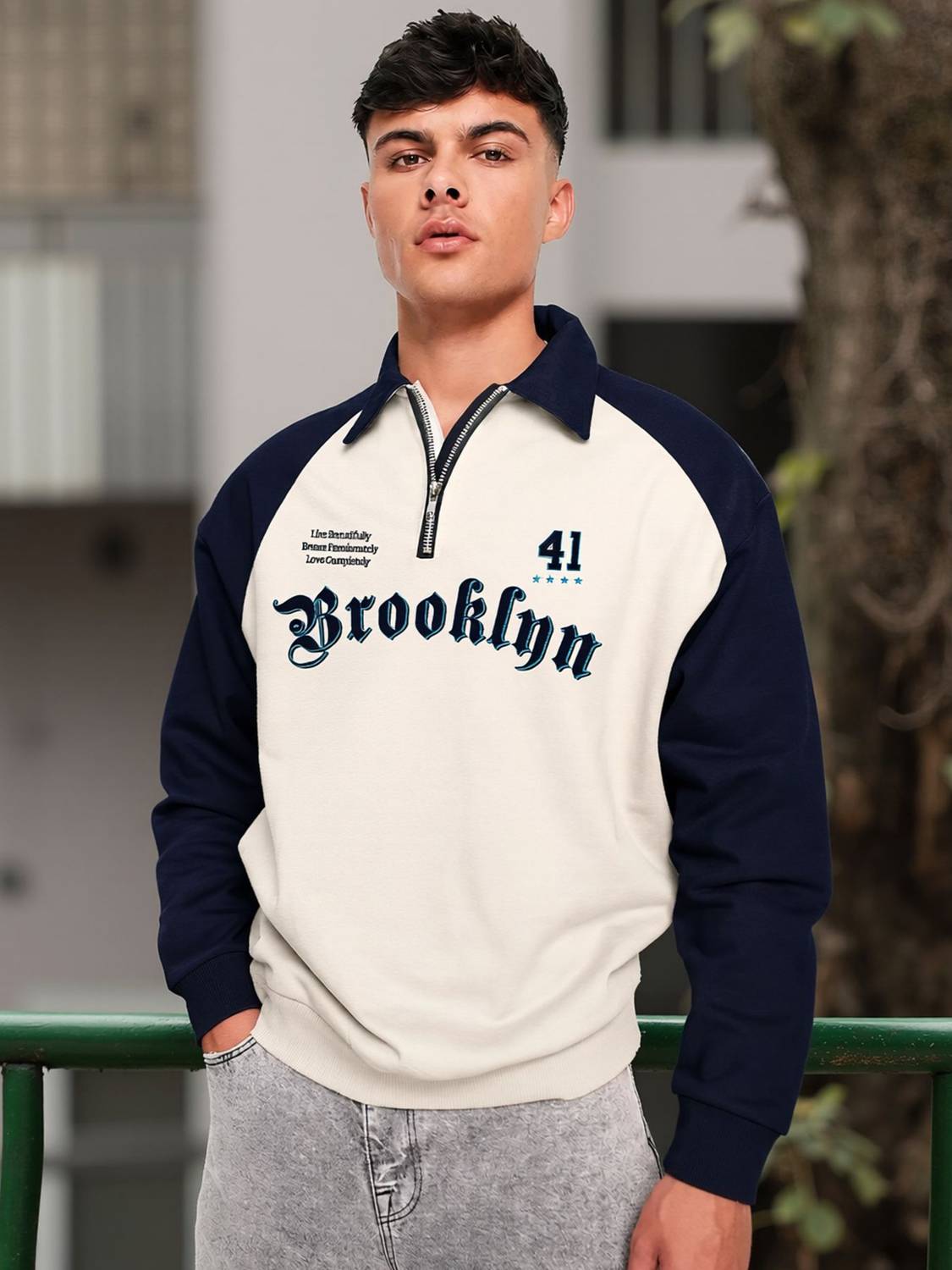 Jump Cuts Men Polo Neck White T-Shirt