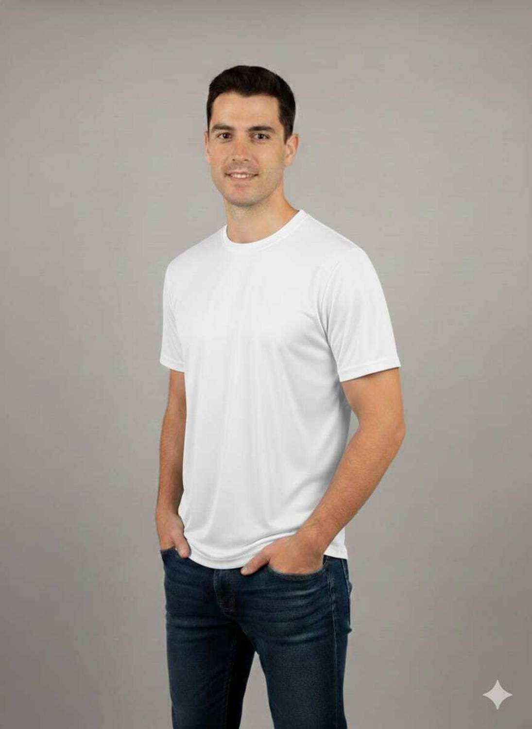 leghtsome Men's White Round Neck T-Shirt Pack of 2 - Image 4