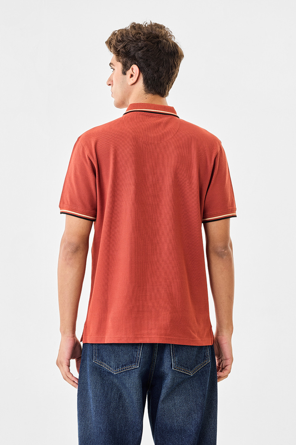 Image of Snitch Solid Men Polo Neck Pink T-Shirt